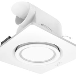 Bathroom Exhaust Ventilation with Light,164 CFM 0.7Sones Quiet Ceiling Mount Ventilation Fan,6000K 12W LED,White,110V Vent Fan Ceiling (6000K LED Ligh