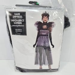 Dark Empress Costume Size M (6-8) Gothic Queen Black Tulle Dress Tiara Gloves