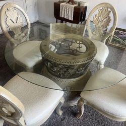 Victorian Glass Table With Chairs