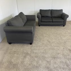 Couch And Loveseat - Gray *Free Delivery*