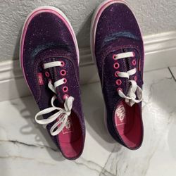 $25 Firm Vans Authentic Magenta Shimmer Womens Sz 11- Men’s 9”5 Purple Velve Sneakers 