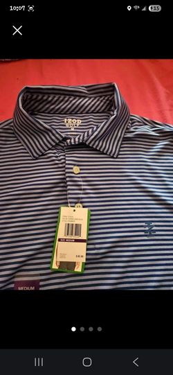 IZOD Golf Striped Polo Shirt Medium