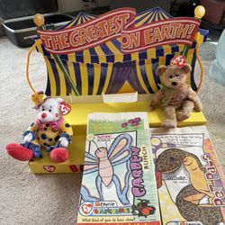 TY Beanie Babies Circus Display + 51 McDonald’s Teenie Beanie Baby Bags