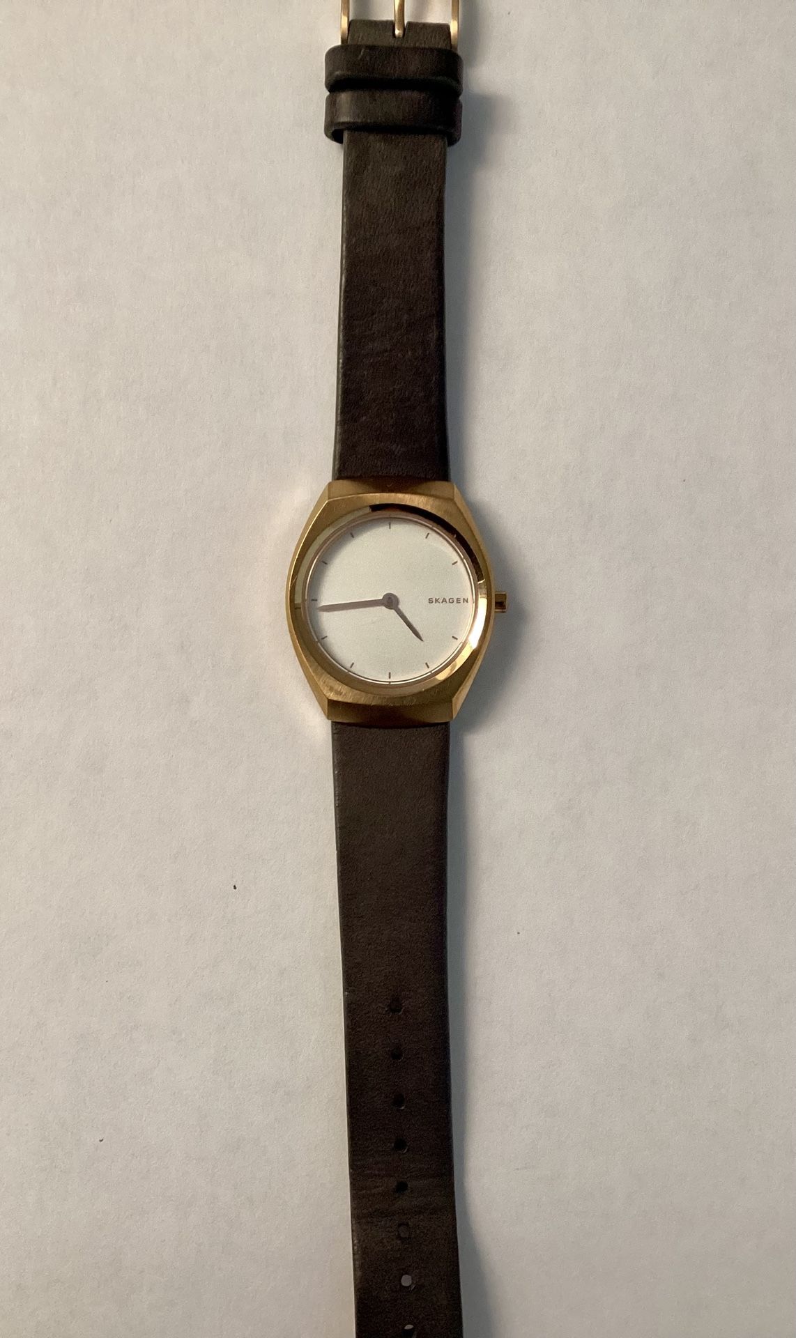 Unisex Skagen Watch SKW2652 Rose Gold Tone Brown Leather Band