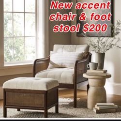 New Accent Chair & Stool by Threshold $200 only 1 original price $360 East Palmdale 