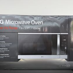 brand new LG 1.8 cu. ft. 30 in. W Smart Over the Range Microwave Oven with EasyClean in PrintProof Stainless Steel 1000-Watt
