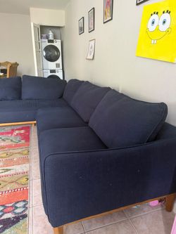 Moving Sale: Navy Blue L-Shaped Sectional Sofa
