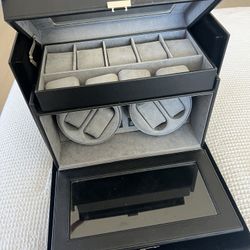 Men's Leather Watch Winder and Storage Case