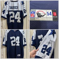 Dallas Cowboys #24 Barber Stitched Throwback Jersey By Reebok Size 54