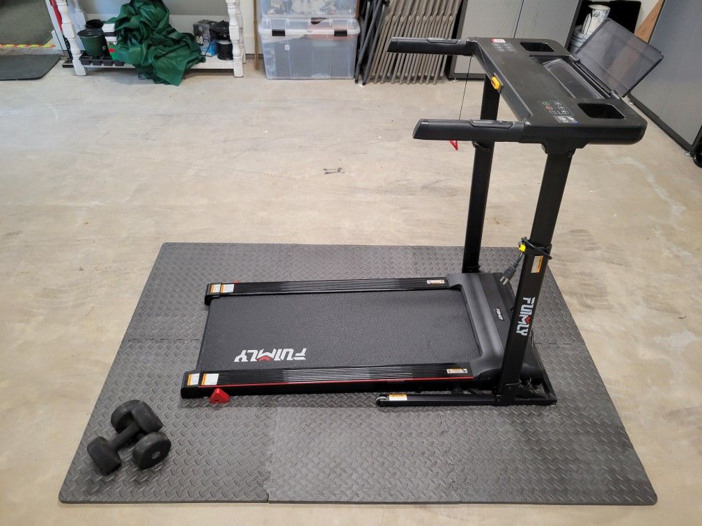 Foldable Treadmill, Mat And Weights