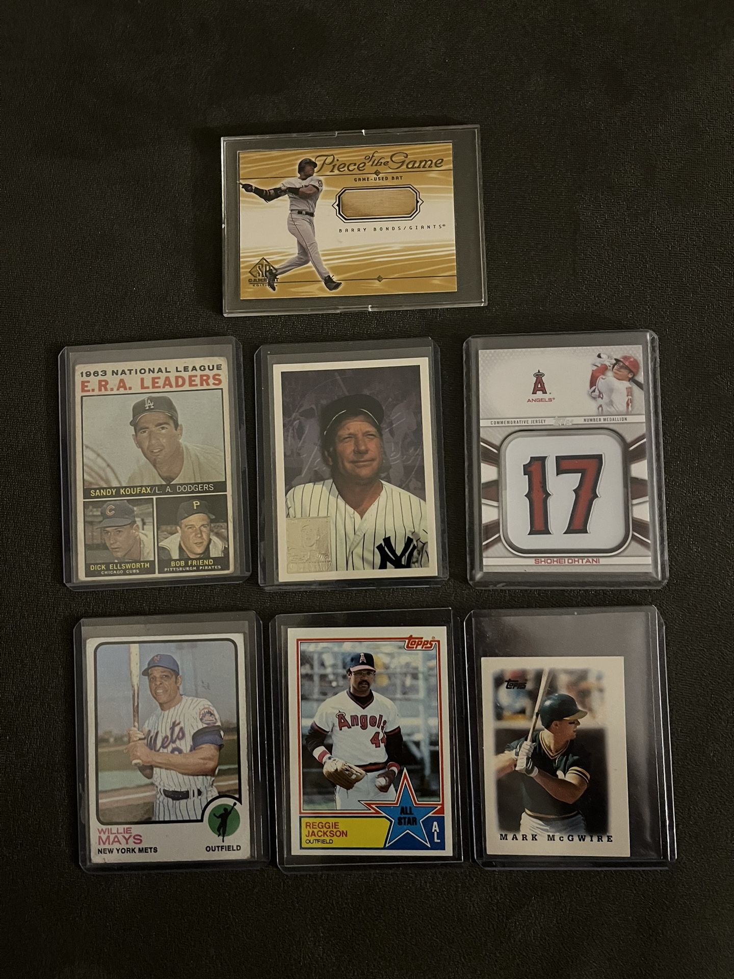 Lot Of 7 All Time Great Relic Baseball Cards