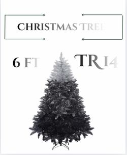 Artificial Christmas Trees,Black Gradient Spruce Tree for Home, Office, Apartment, Party Decoration ,Unlit 6 FT (TR14)
