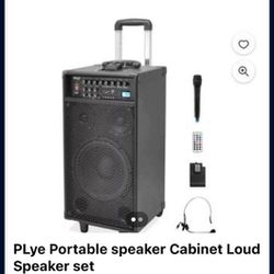 Pyle Portable 800W Max 400W RMS 10 Inch 3 Way PA Cabinet Loud Speaker Set 