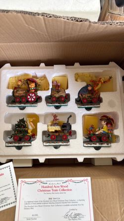 Danbury Mint Disney Winnie the Pooh Christmas Train 6 Pc Set Box COA A1201