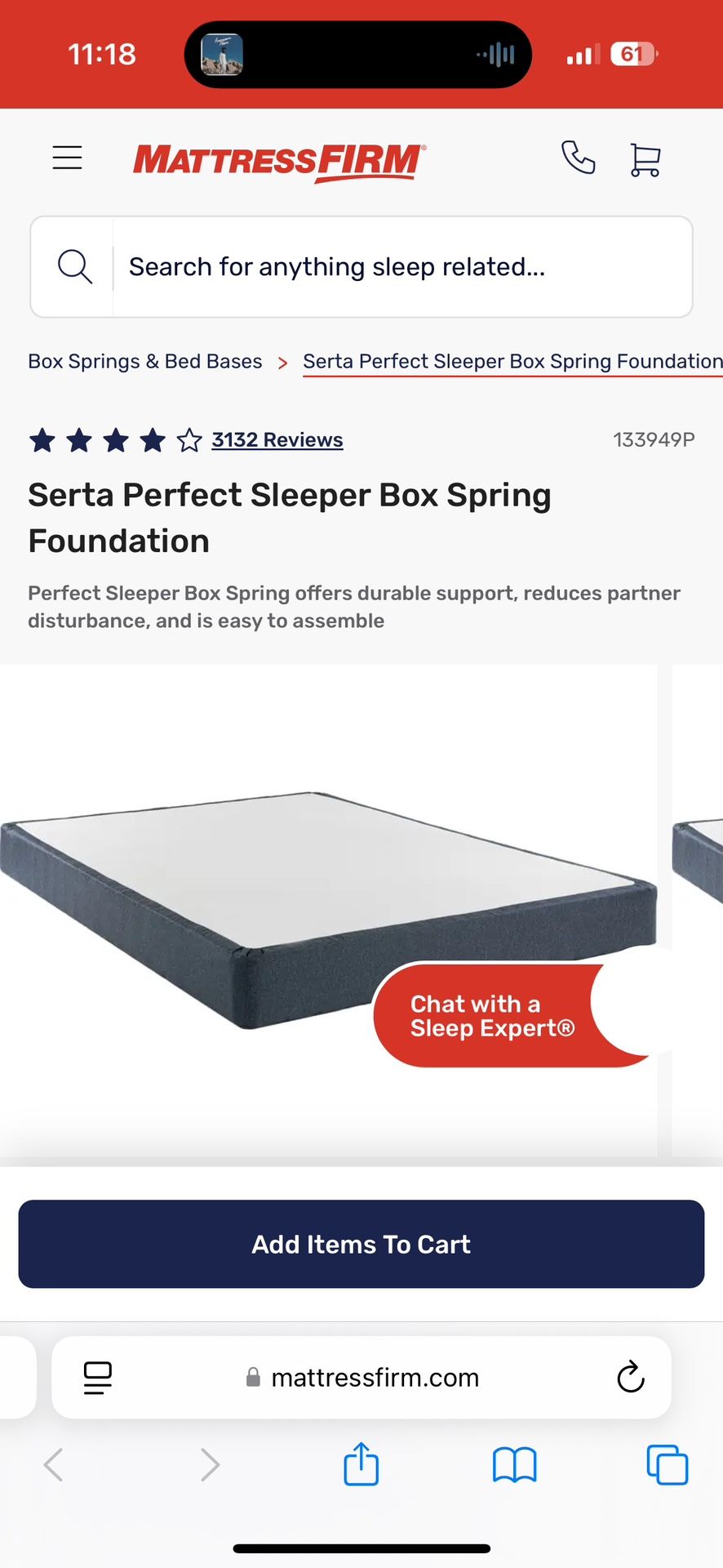 New Full Size Box Spring