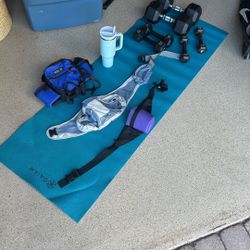 Workout Bundle: Yoga Mat, Weights, Large-sized Stanley Mug/Cup, Running Gear
