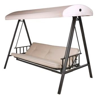 Style Selections 3-person Brown Steel Outdoor Swing