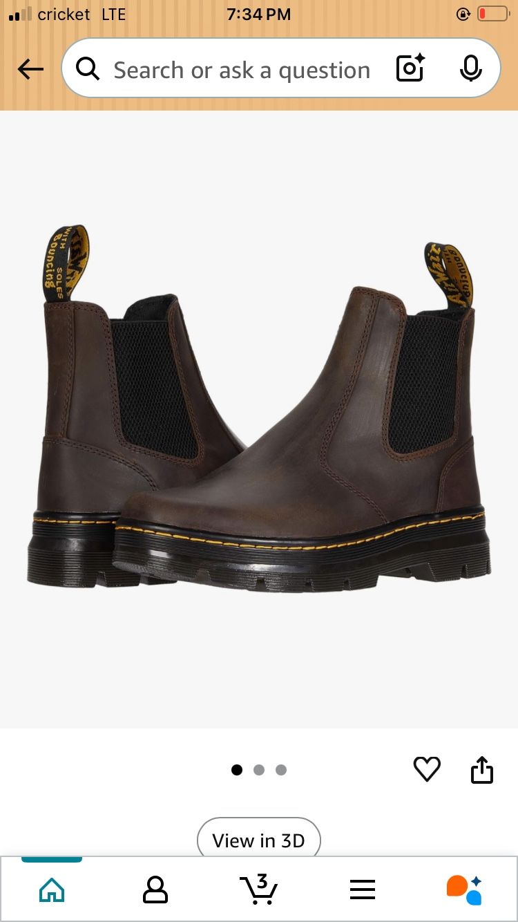 New Crazy Horse Brown Leather DR MARTINS Boot Mens 7/ Womens 8 Comes With Box