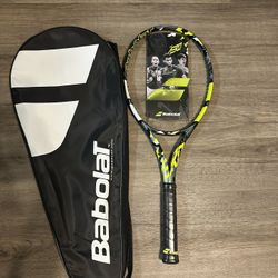 Babolat Pure Aero 2023 Tennis Racquet - Grey/Yellow/White Unstrung