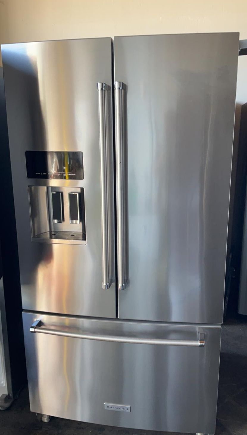 Kitchen Aid 3 Door Stainless Steel Refrigerator Fridge
