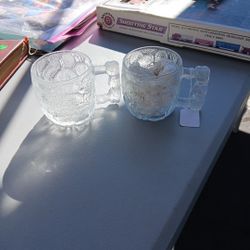 Vintage Flintstones Glass Mugs