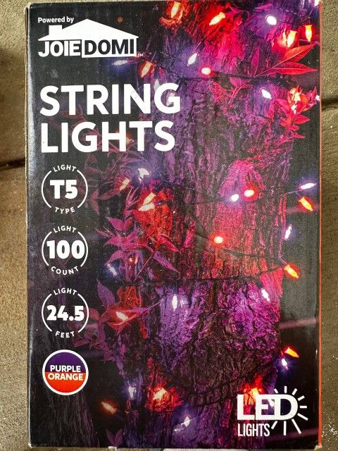 joiedomi string loghts 100 count purple and orange