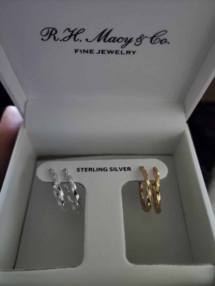 Fine Jewelry White Gold Earrings Macy's Jewelers Macys