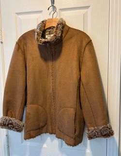 Coldwater Creek Women’s size XL suede Winter Coat - Name Brand Clothes
