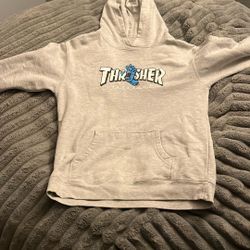Thrasher X Santa Cruz Grey Youth Large Hoodie