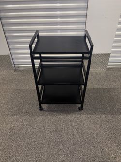 3-Tier Metal Rolling Utility Cart, Black, 30.91In