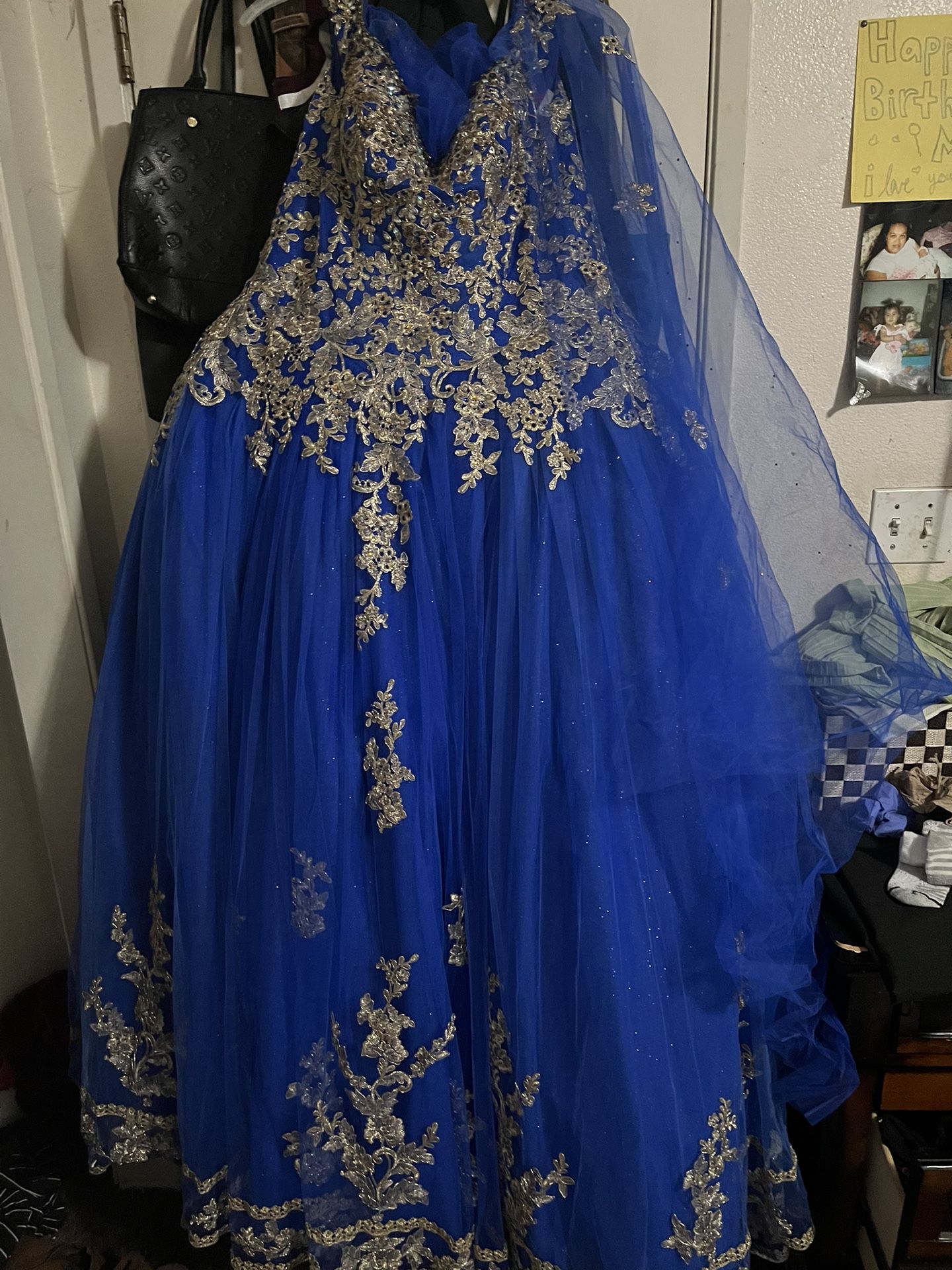 Quinceañera Royal  Blue And Gold 