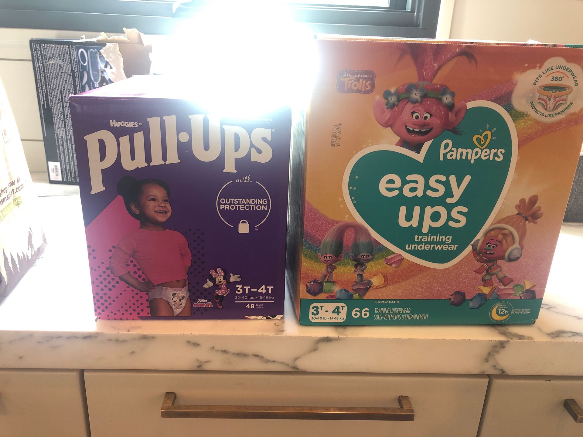 Unopened 3T/4t pull-ups boxes-114 diapers!