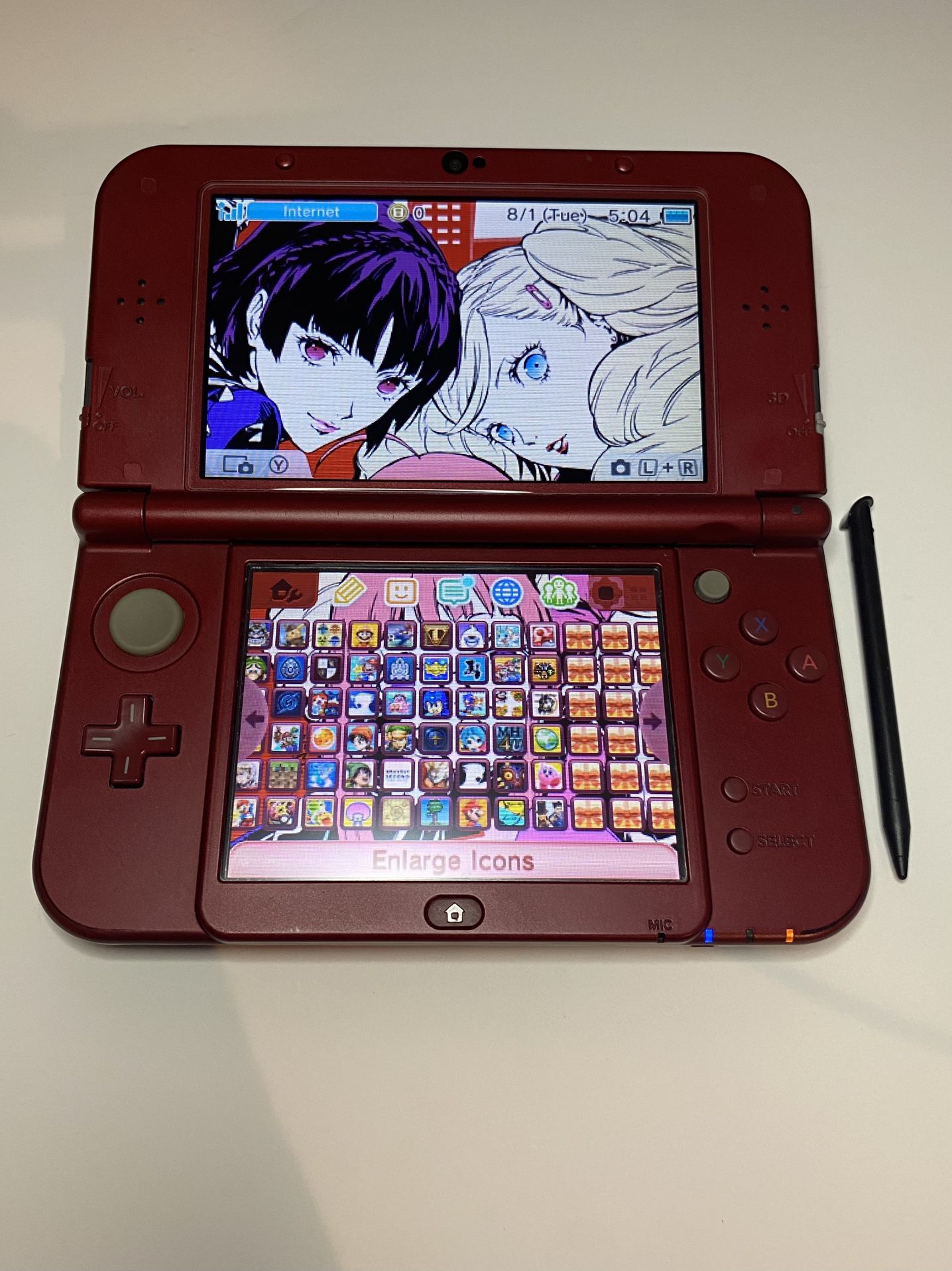 New 3DS XL DUAL IPS METALLIC RED 128GB BUNDLE 95+ GAMES for Sale in Los