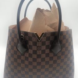 Louis Vuitton Kensington Damier Ebene Tote Bag Brown