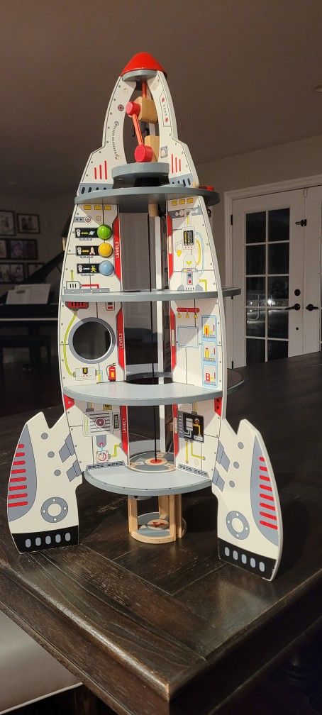 Hape Kids Four-Stage Discovery Space Center Wooden Rocket Ship