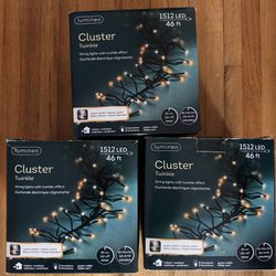 3 Boxes 1512 LED Lumineo Cluster Christmas Lights Timer 8 Functions