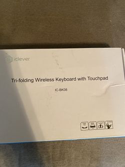 Bluetooth Keyboard, iClever BK08 Folding Keyboard with Sensitive Touchpad (Sync Up to 3 Devices), Pocket-Sized Tri-Folded Fodable Keyboard for Window