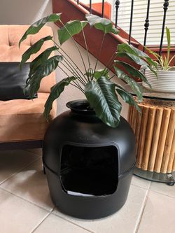 Bundle & Bliss Secret Litter Box Black Hidden Cat Litter Box Plant