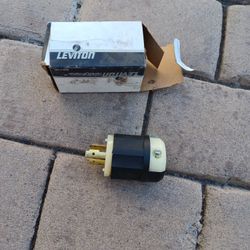 Leviton 2311Locking Plug, 20 Amp, 125 Volt, Extra-Heavy Duty Industrial Grade, Black & White