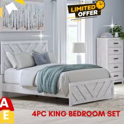4 PC KING BEDROOM SET 
