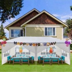 10x20 White Gazebo Wedding Party Tent  Canopy  With 4 Windows & 2 Sidewalls -6 (FOR SALE) #G3