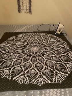 Handmade crocheted tablecloth