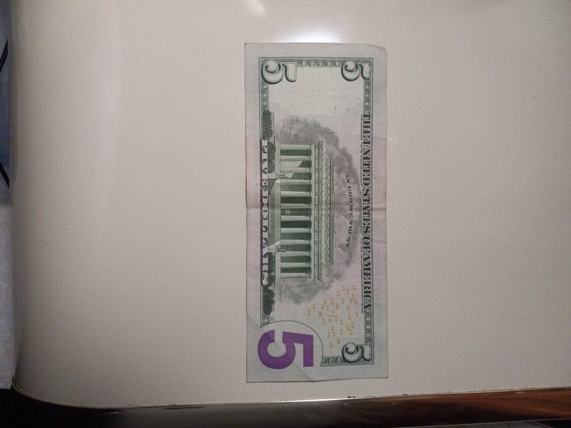$5 Dollars Bill