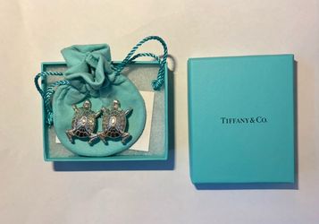 Tiffany & Co. Vintage Turtle Tortoise Clip-On Earrings Sterling Silver 925 Rare