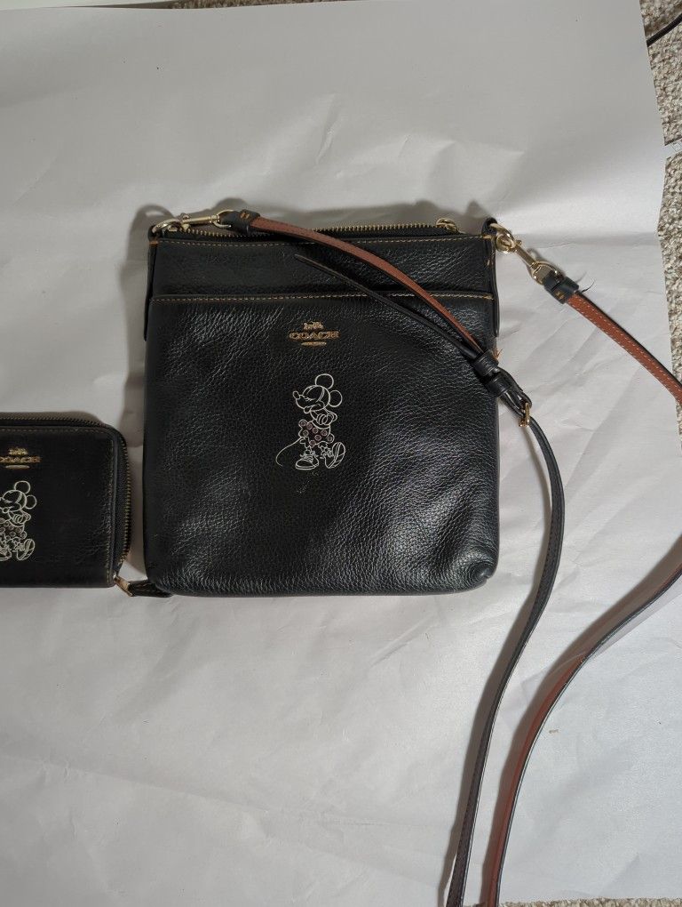 Disney x Coach Crossbody Purse w/ FREE Matching Wallet 