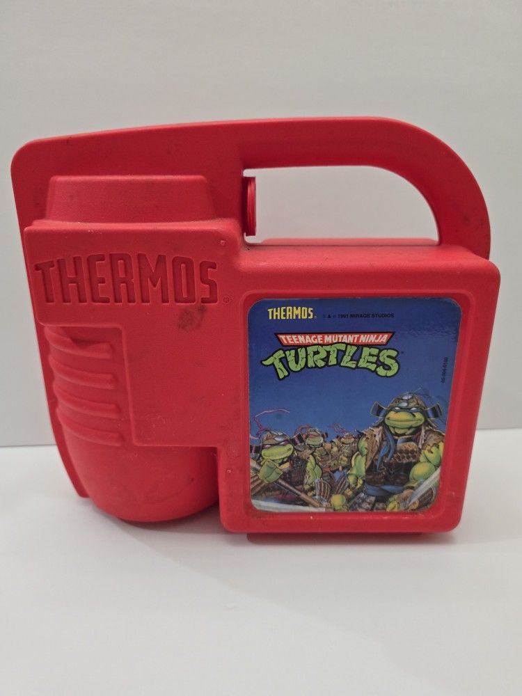 Vintage Thermos Teenage Mutant Ninja Turtles Snak Kit - 1991 - with Thermos