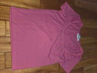 Pink Ribbed Fitted T-Shirt