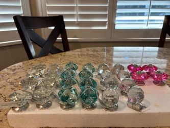Glass and faux Crystal drawer pulls