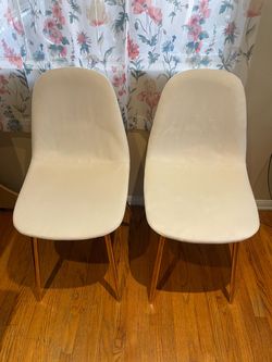 Cream Velvet  Chair Set (2)
