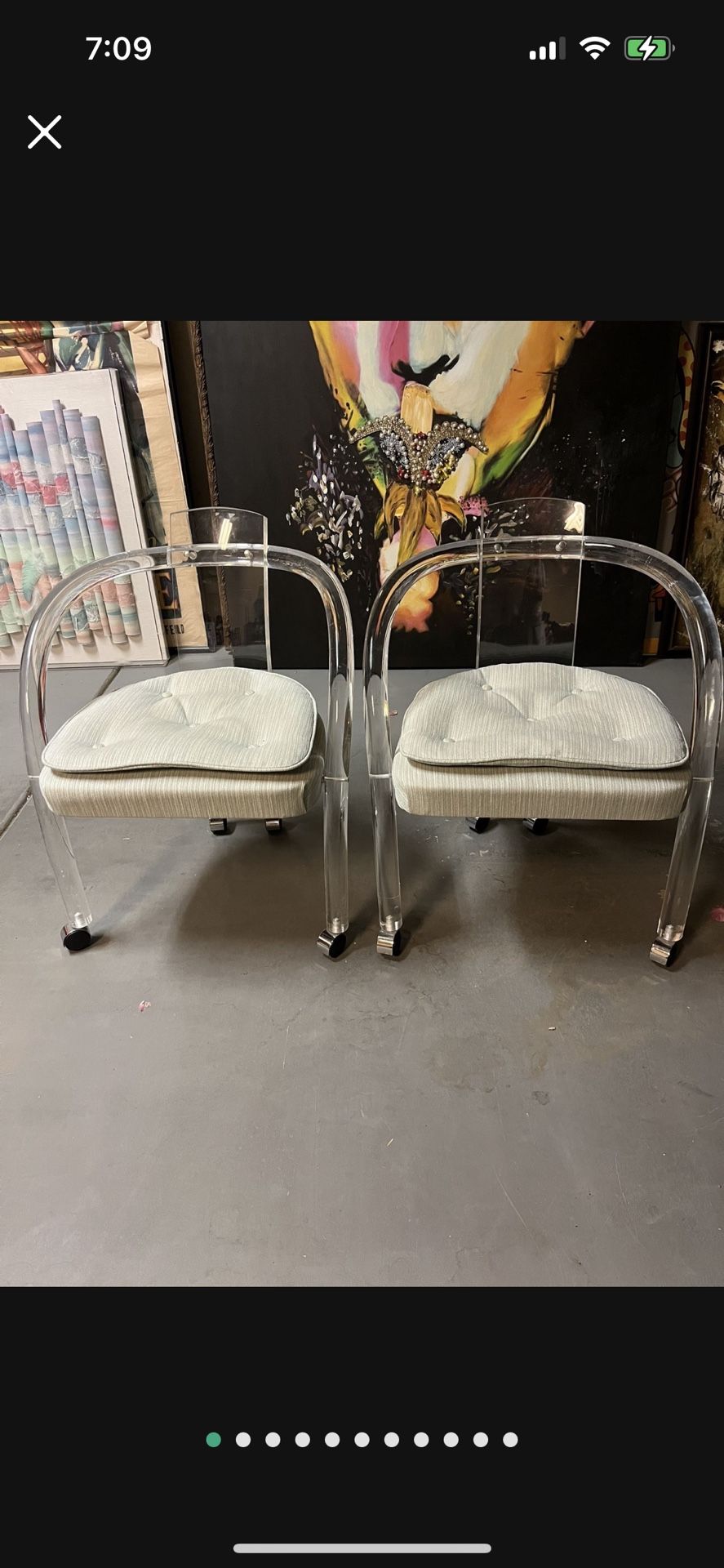 Pair Of Lucite Chairs ; Charles Hollis Jones
